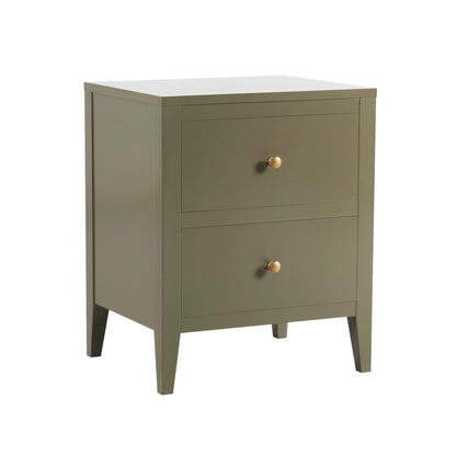 Poppy 2 Drawer Bedside Table - Muted Moss - DUSK