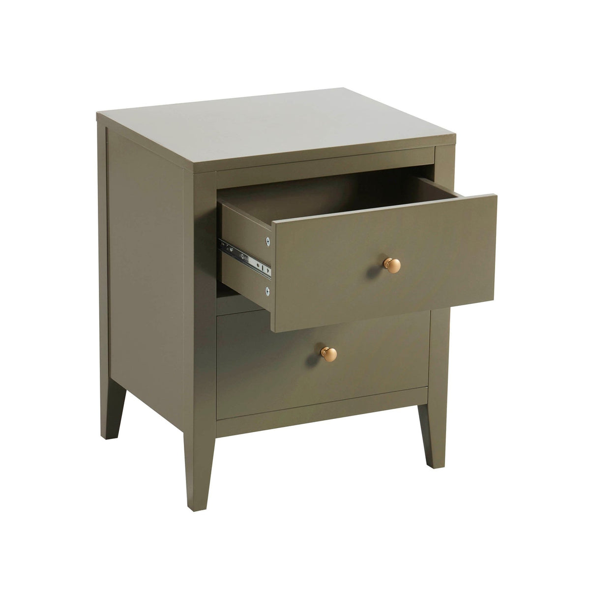 Poppy 2 Drawer Bedside Table - Muted Moss - DUSK
