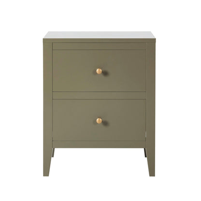 Poppy 2 Drawer Bedside Table - Muted Moss - DUSK