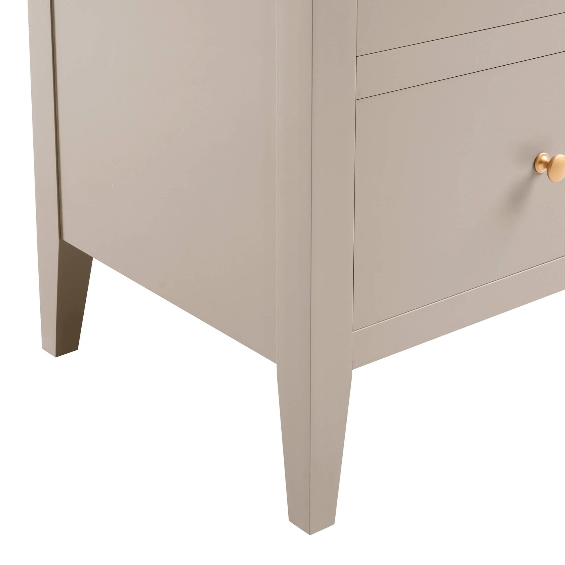 Poppy 2 Drawer Bedside Table - Taupe - DUSK
