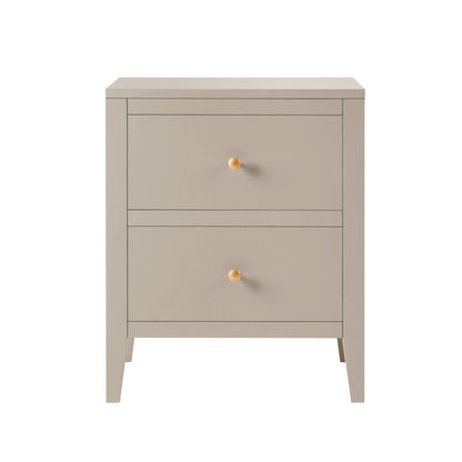Poppy 2 Drawer Bedside Table - Taupe - DUSK