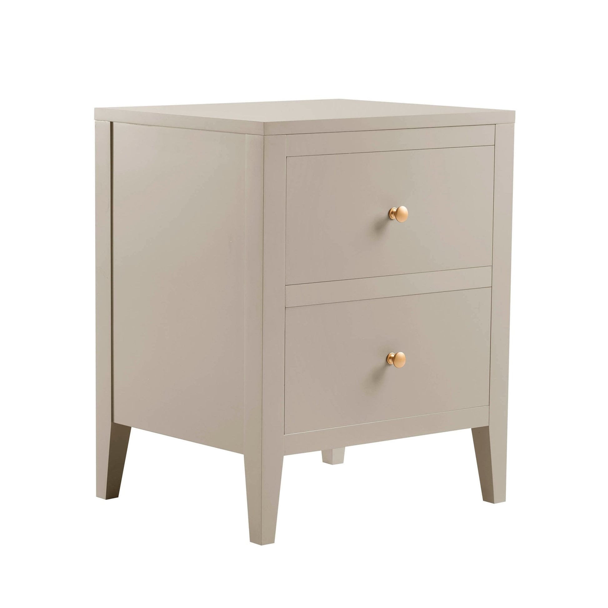 Poppy 2 Drawer Bedside Table - Taupe - DUSK