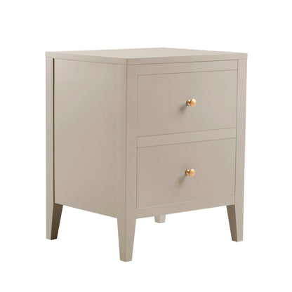 Poppy 2 Drawer Bedside Table - Taupe - DUSK