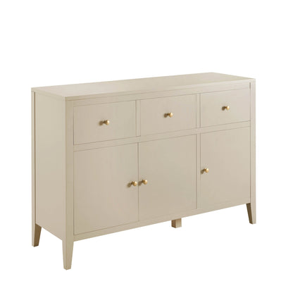 Poppy 3 Door Sideboard with Drawers - Cream - DUSK