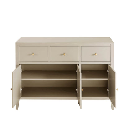 Poppy 3 Door Sideboard with Drawers - Cream - DUSK