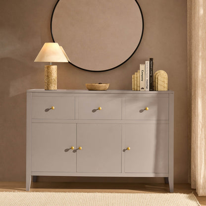 Poppy 3 Door Sideboard with Drawers - Taupe - DUSK