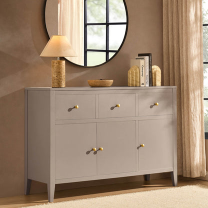 Poppy 3 Door Sideboard with Drawers - Taupe - DUSK