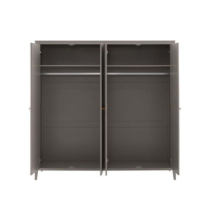 Poppy 4 Door Wardrobe - Taupe - DUSK