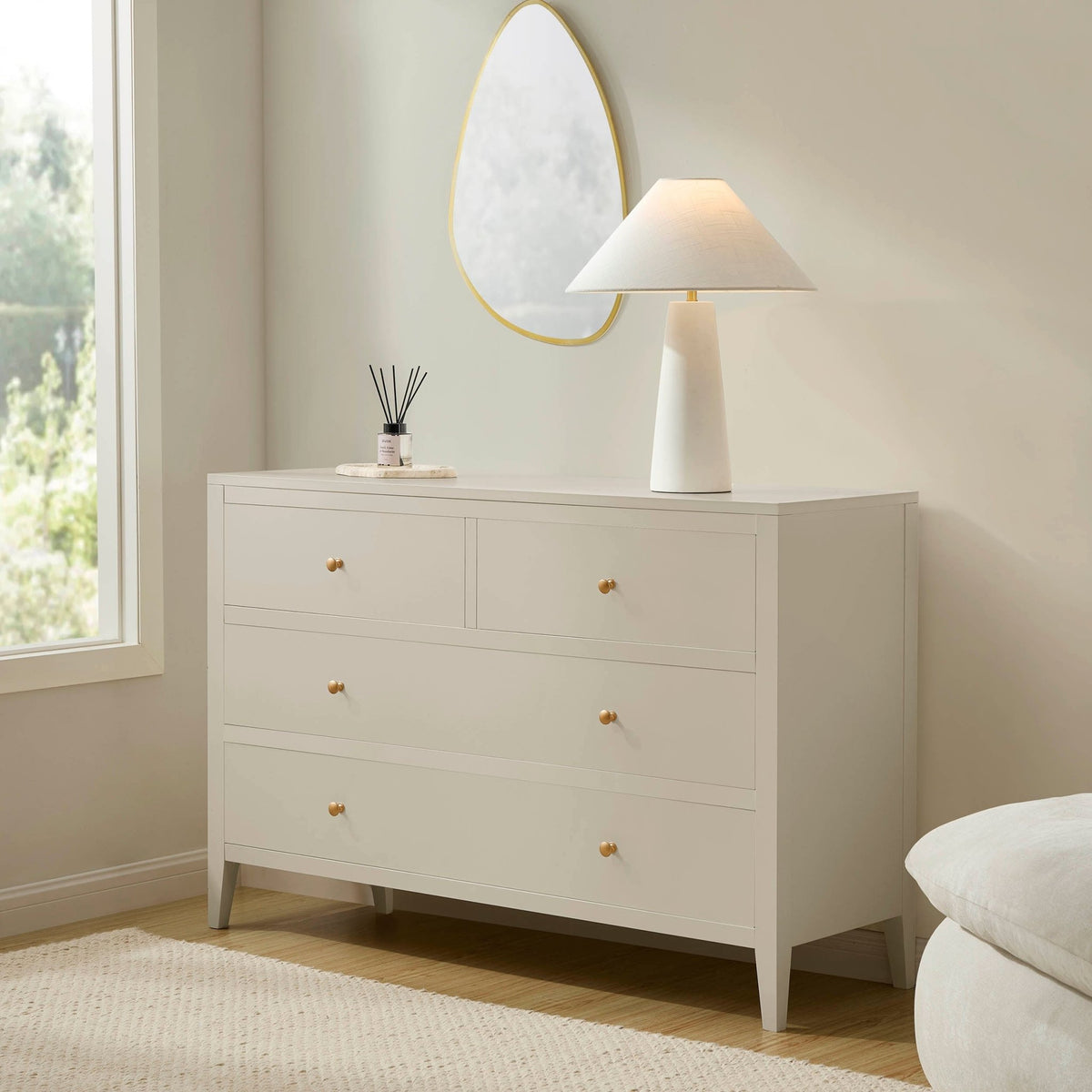 Poppy 4 Drawer Chest - Cream - DUSK
