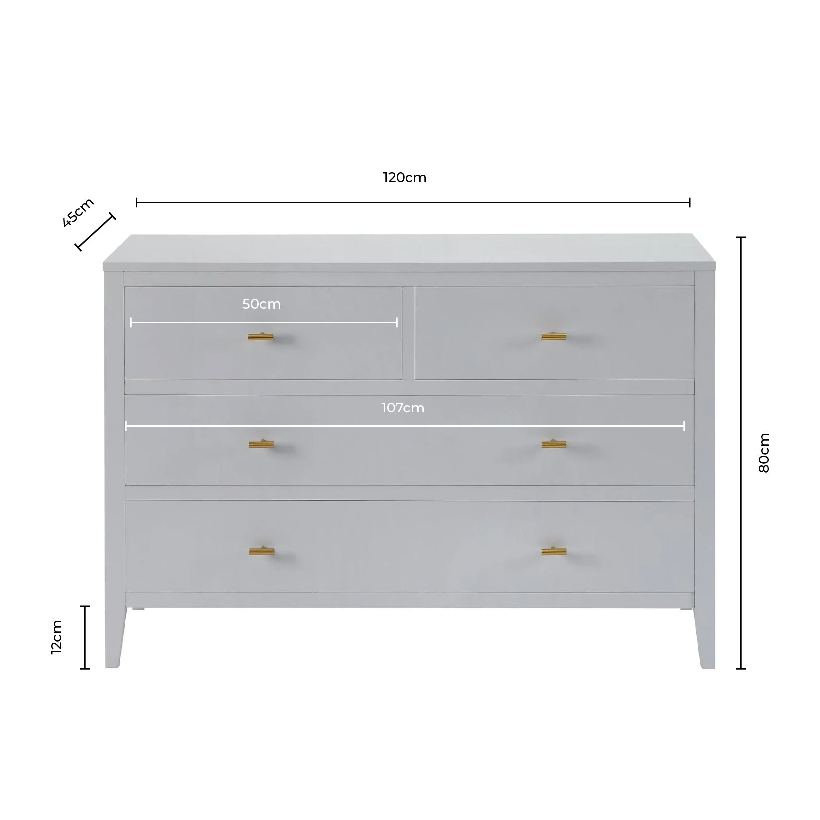 Poppy 4 Drawer Chest - Cream - DUSK