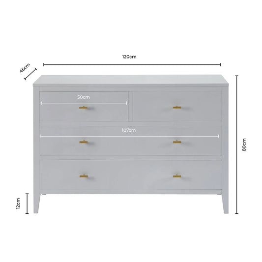 Poppy 4 Drawer Chest - Cream - DUSK