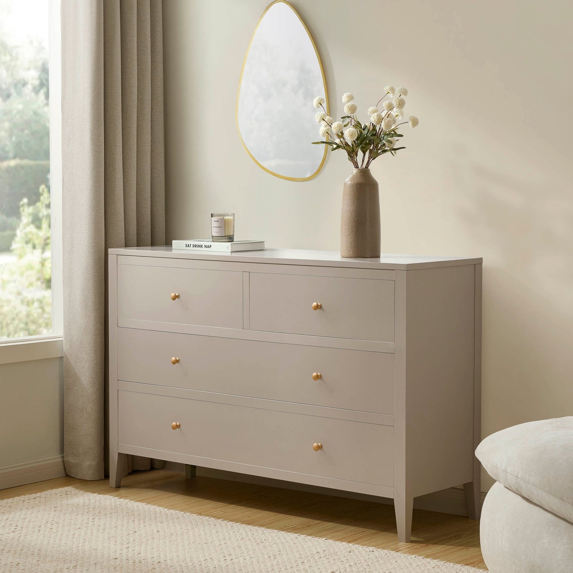 Poppy 4 Drawer Chest - Taupe - DUSK