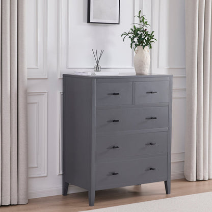 Poppy 5 Drawer Chest - Charcoal - DUSK