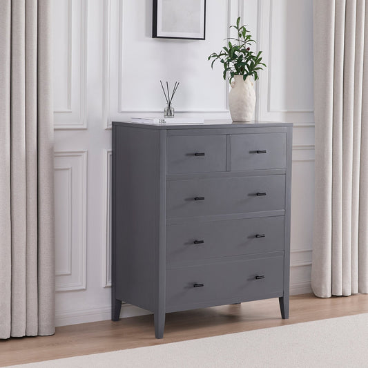 Poppy 5 Drawer Chest - Charcoal - DUSK