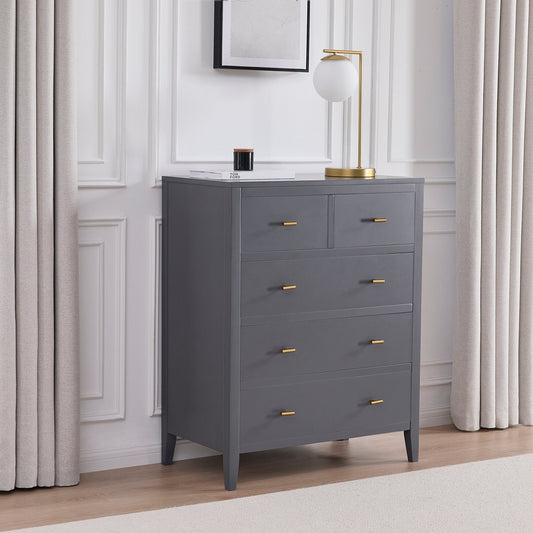 Poppy 5 Drawer Chest - Charcoal - DUSK