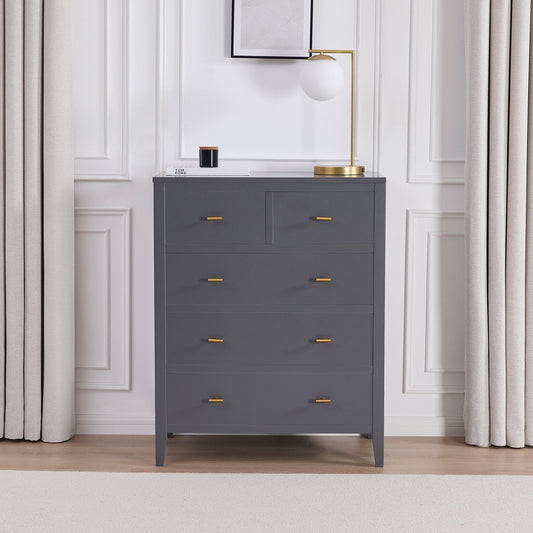 Poppy 5 Drawer Chest - Charcoal - DUSK