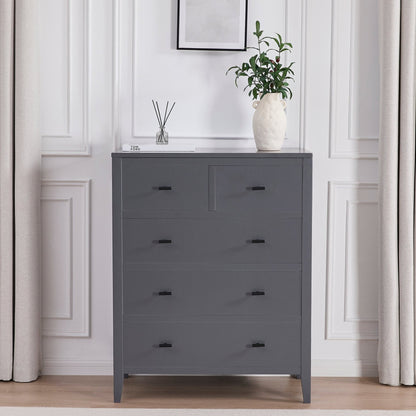 Poppy 5 Drawer Chest - Charcoal - DUSK