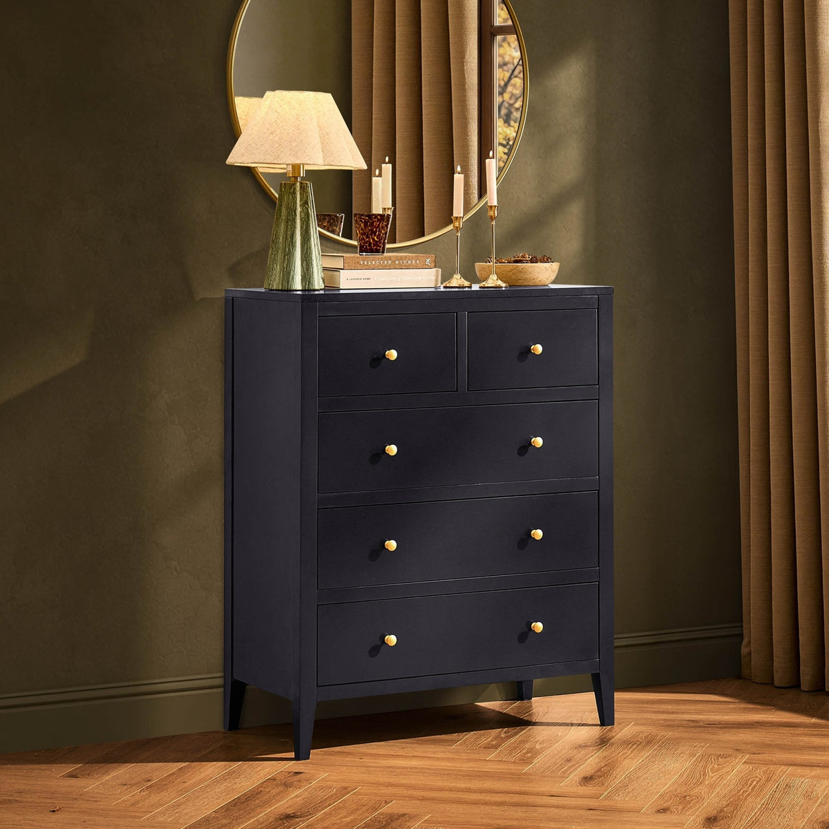 Poppy 5 Drawer Chest - Midnight - DUSK