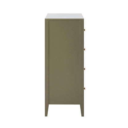 Poppy 5 Drawer Chest - Muted Moss Green - DUSK