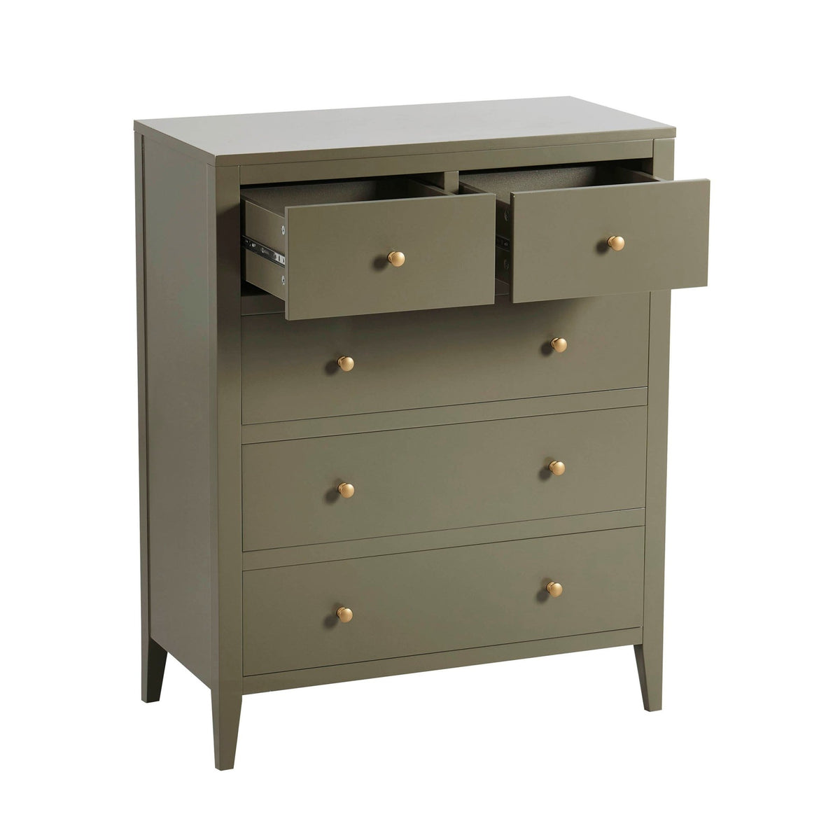 Poppy 5 Drawer Chest - Muted Moss Green - DUSK