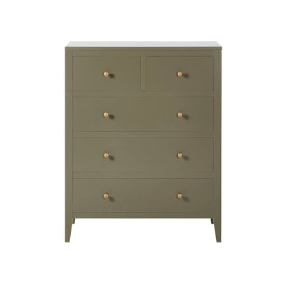 Poppy 5 Drawer Chest - Muted Moss Green - DUSK