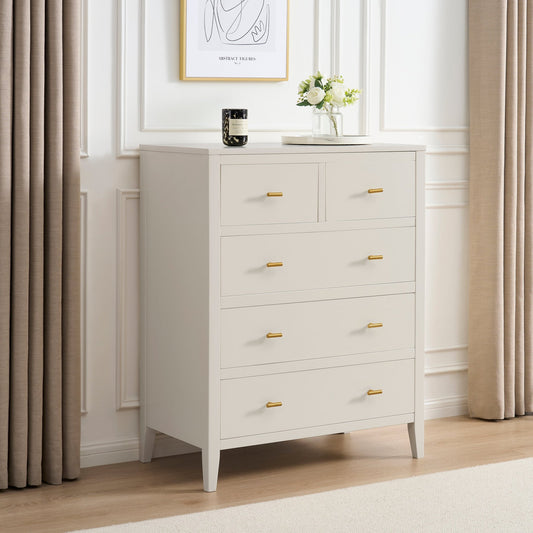 Poppy 5 Drawer Chest - Stone - DUSK