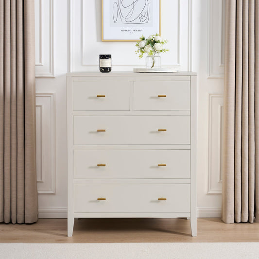 Poppy 5 Drawer Chest - Stone - DUSK