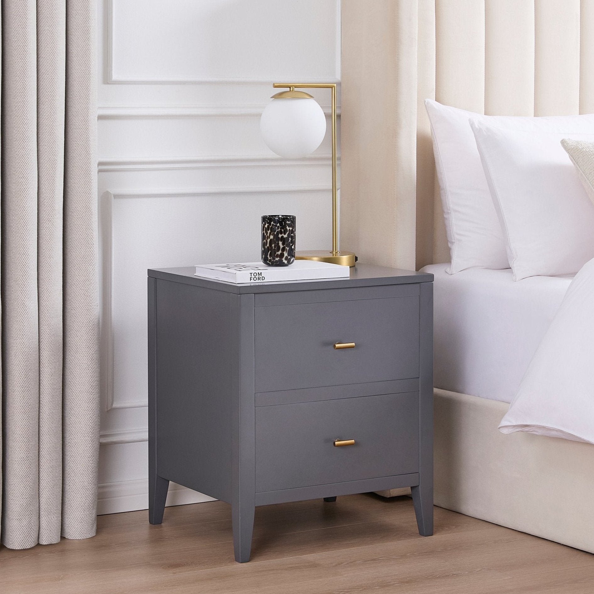 Poppy Bedside Table - Charcoal - DUSK