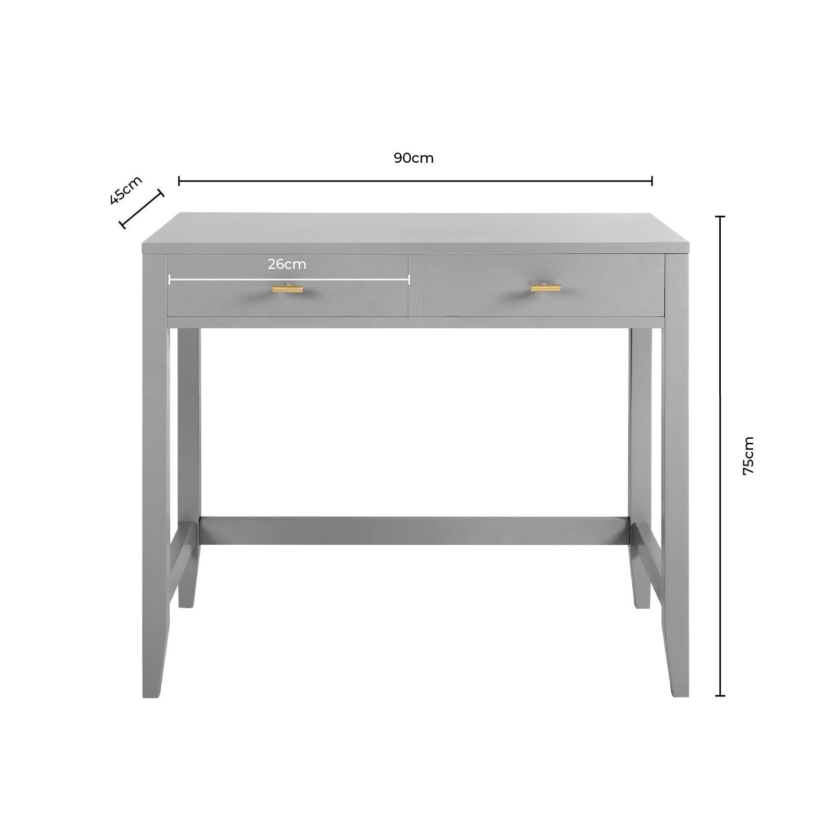 Poppy Console Dressing Table - Grey - DUSK