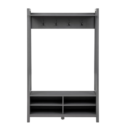 Poppy Hallway Shelf with Hooks - Charcoal - DUSK