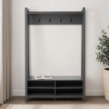 Poppy Hallway Shelf with Hooks - Charcoal - DUSK