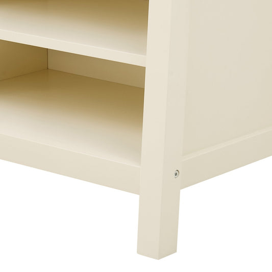 Poppy Hallway Shelf with Hooks - Cream - DUSK