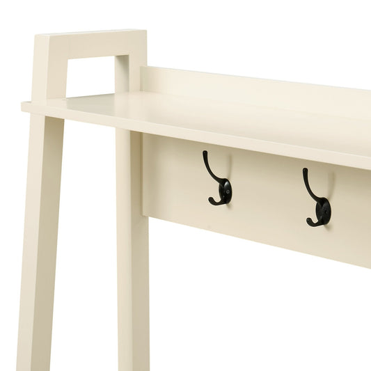 Poppy Hallway Shelf with Hooks - Cream - DUSK