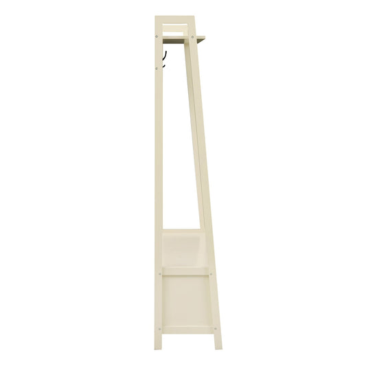 Poppy Hallway Shelf with Hooks - Cream - DUSK