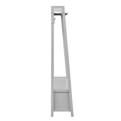 Poppy Hallway Shelf with Hooks - Grey - DUSK