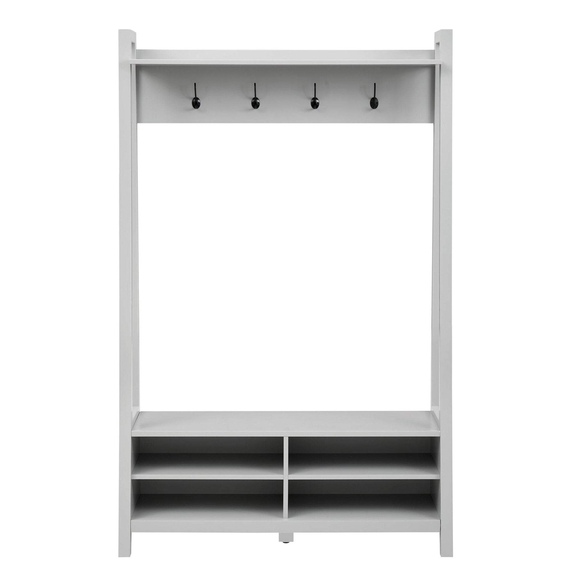 Poppy Hallway Shelf with Hooks - Grey - DUSK