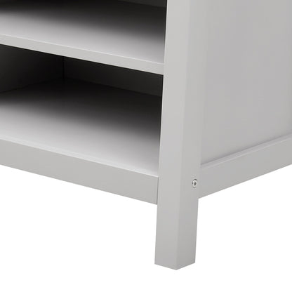 Poppy Hallway Shelf with Hooks - Grey - DUSK