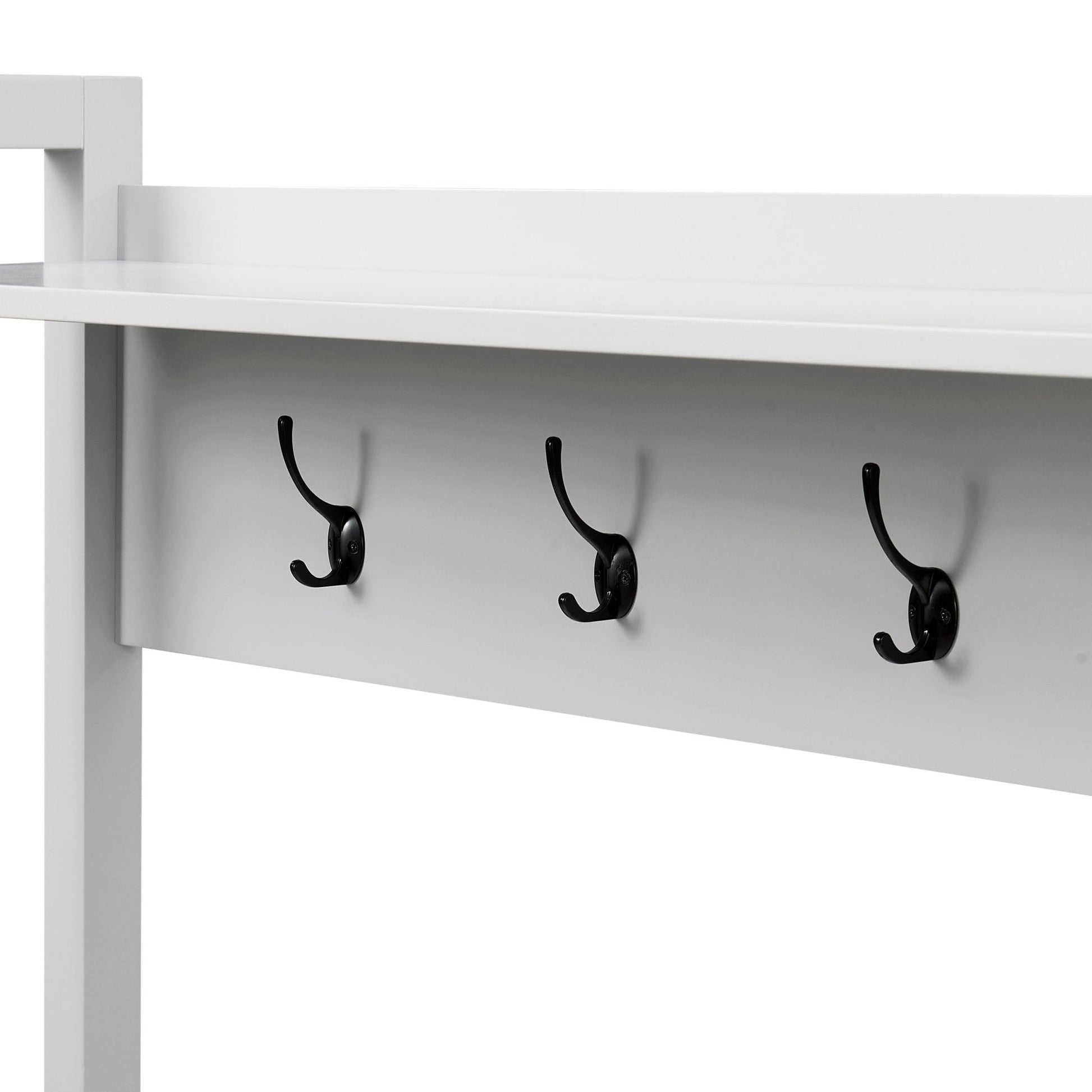 Poppy Hallway Shelf with Hooks - Grey - DUSK