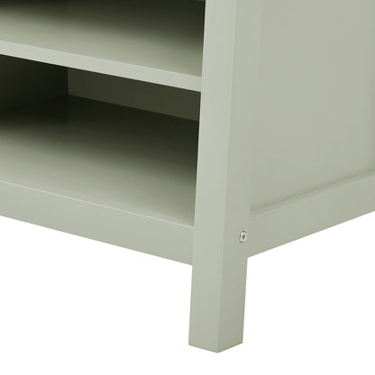 Poppy Hallway Shelf with Hooks - Sage Green - DUSK