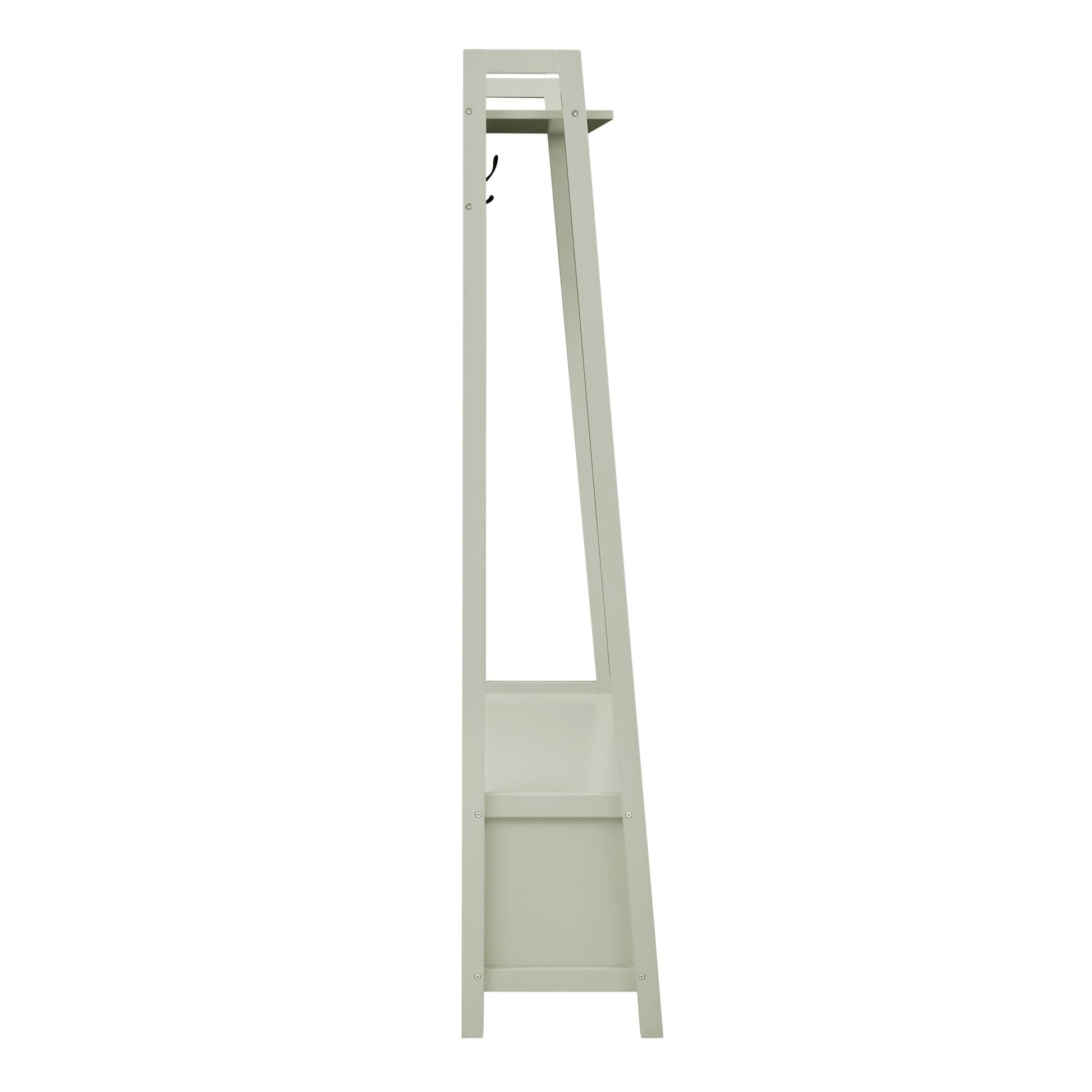 Poppy Hallway Shelf with Hooks - Sage Green - DUSK