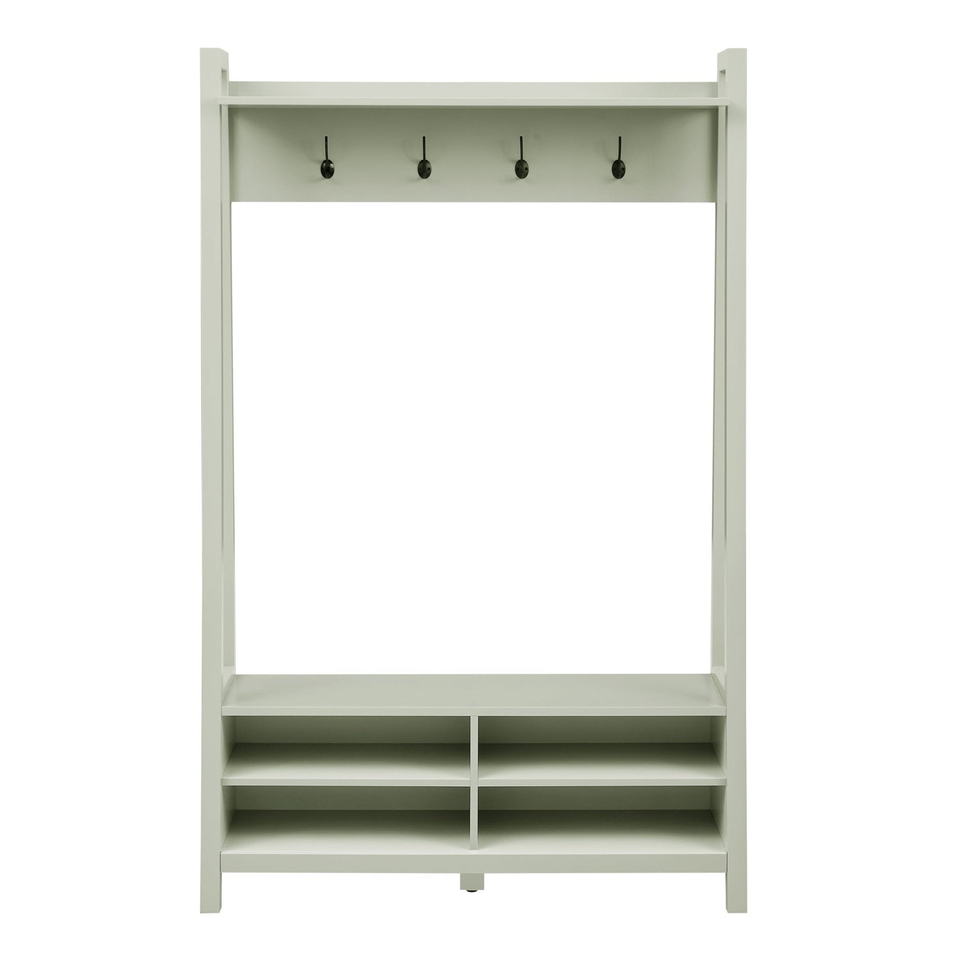 Poppy Hallway Shelf with Hooks - Sage Green - DUSK