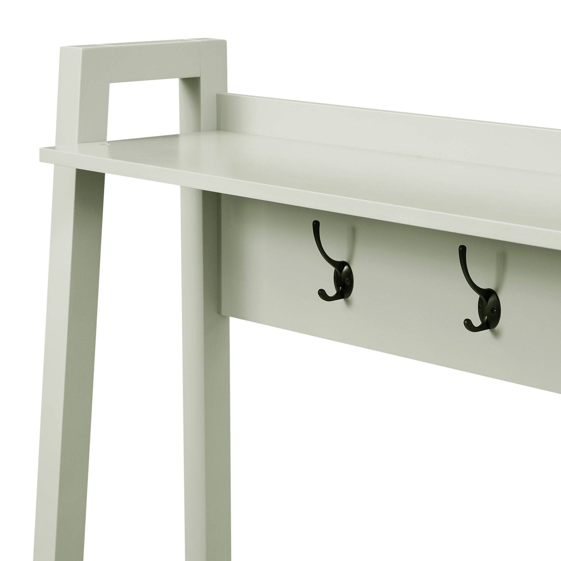 Poppy Hallway Shelf with Hooks - Sage Green - DUSK