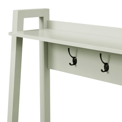 Poppy Hallway Shelf with Hooks - Sage Green - DUSK