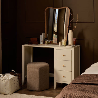 Poppy Large Dressing Table with Drawers - Cream - DUSK