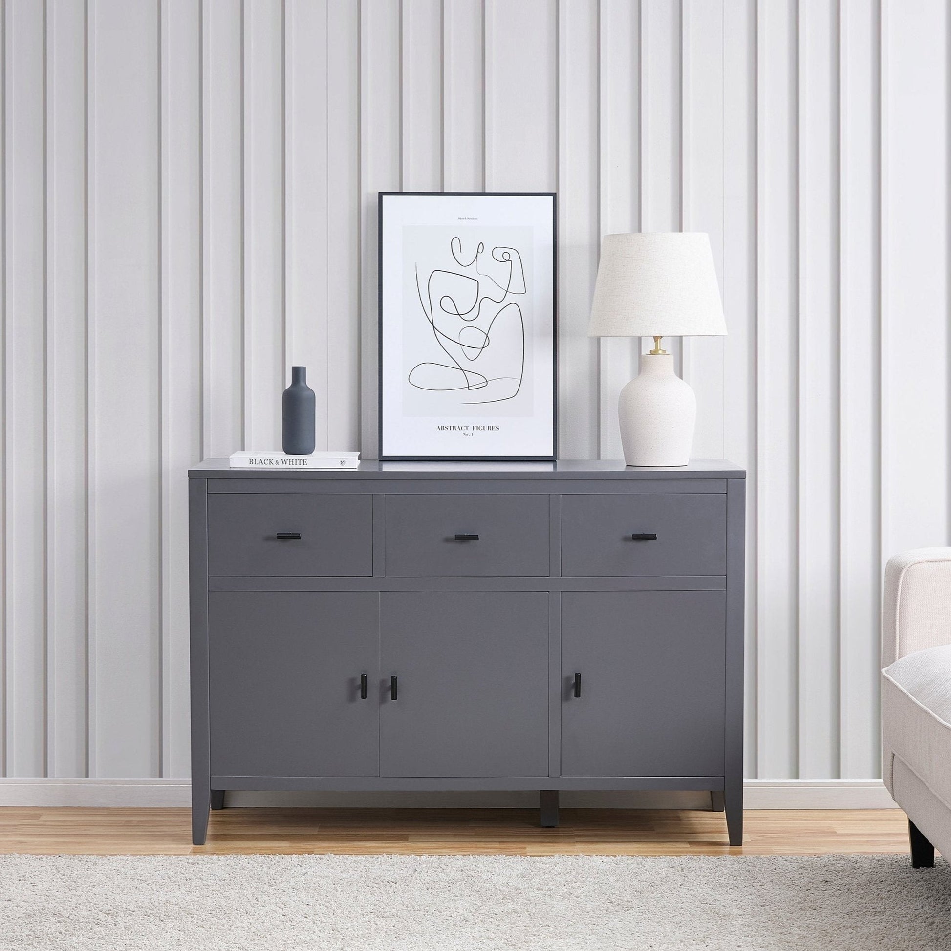 Poppy Large Sideboard - Charcoal - DUSK