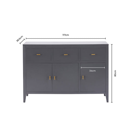 Poppy Large Sideboard - Charcoal - DUSK