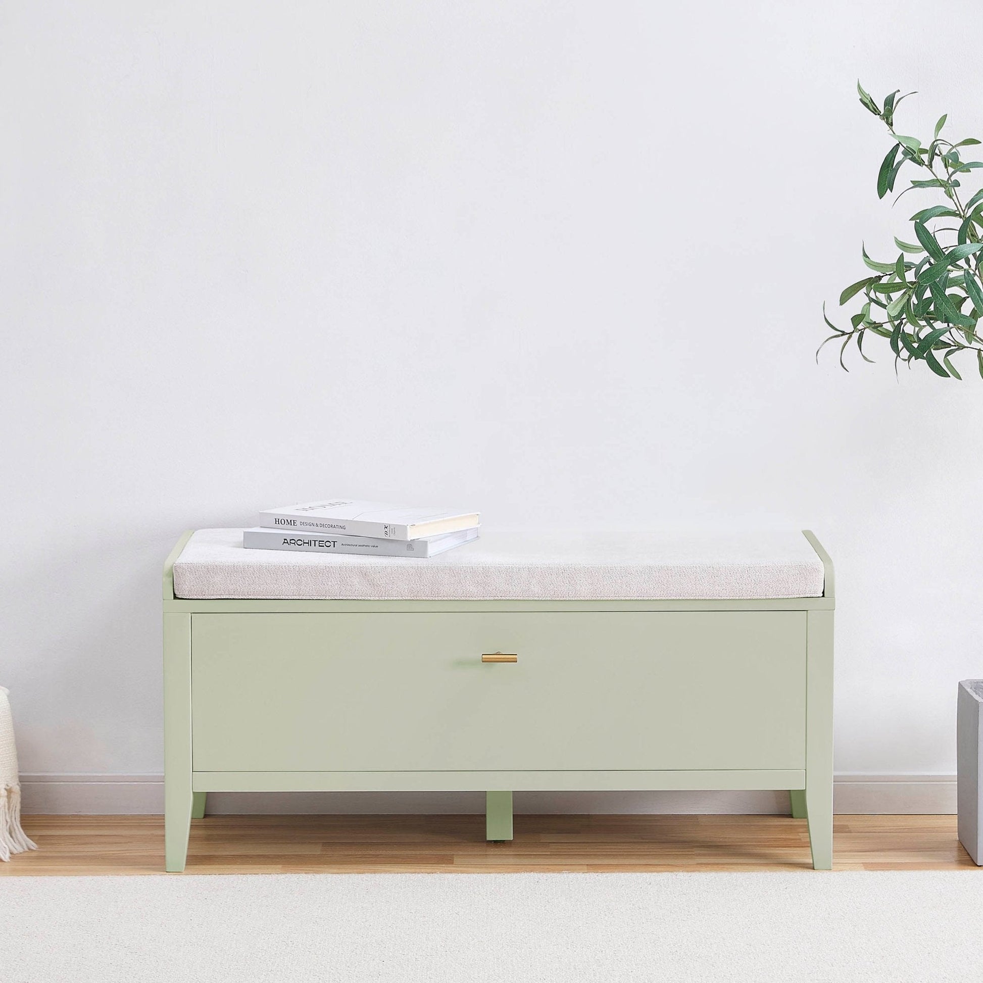 Poppy Storage Cabinet With Seat - Sage Green - DUSK