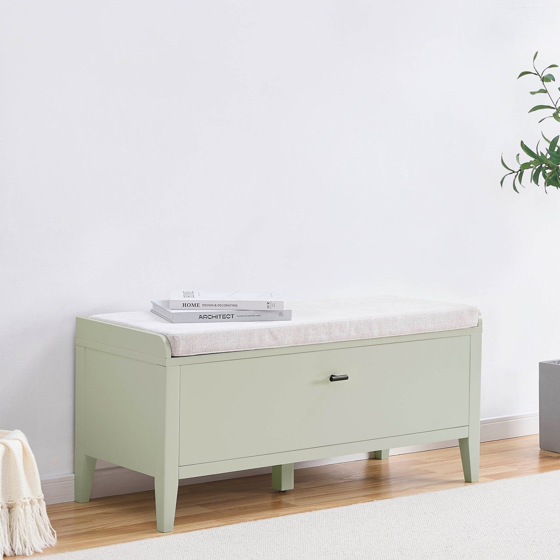 Poppy Storage Cabinet With Seat - Sage Green - DUSK