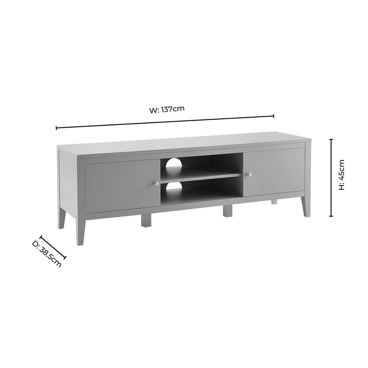 Poppy Tv Unit for TVs up to 55" - Taupe - DUSK