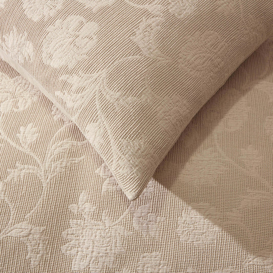Portia Jacquard Waffle Duvet Cover & Pillowcase Set - Stone - DUSK